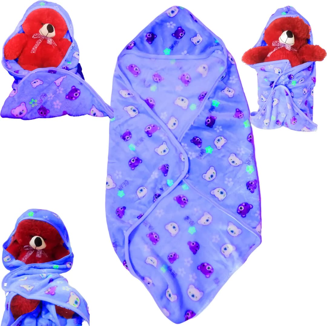 Hooded Nursery Sleeping Bag with Zipper - Cotton Sleep Sack