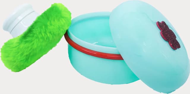 Baby Powder Puff with Container and Holder - Pista Green